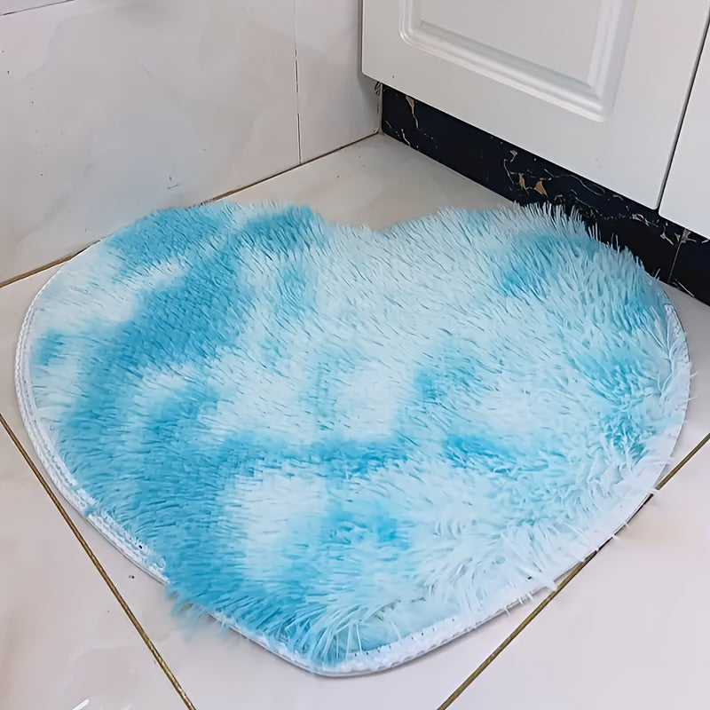 Tapis en Forme de Cœur Rouge Moelleux - Antidérapant - Décoration Chambre, Dortoir, Classe