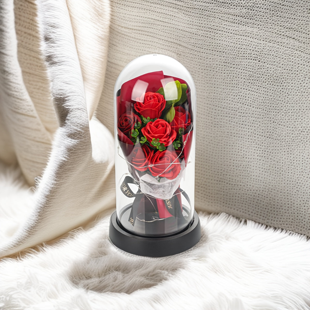 Bouquet de Roses Artificielles "I Love You" - Cadeau Saint-Valentin, Fête des Mères, Noël