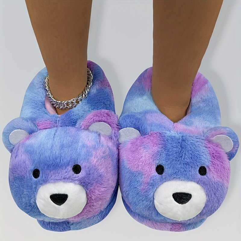 Chaussons Peluche Cartoon Drôles - Pantoufles Antidérapantes Douces - Chaussures d'Hiver Chaudes pour Maison