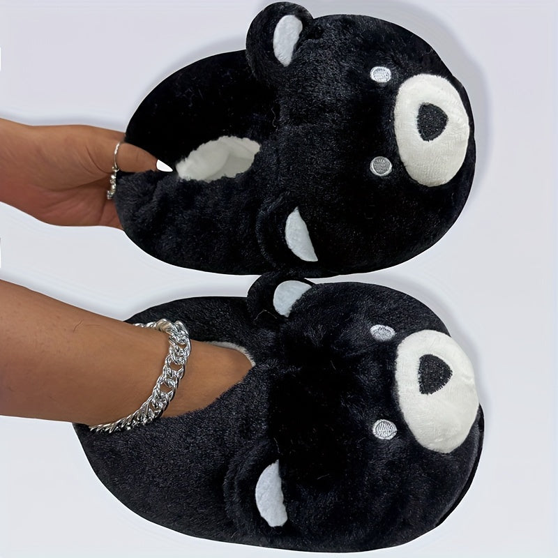 Chaussons Peluche Cartoon Drôles - Pantoufles Antidérapantes Douces - Chaussures d'Hiver Chaudes pour Maison