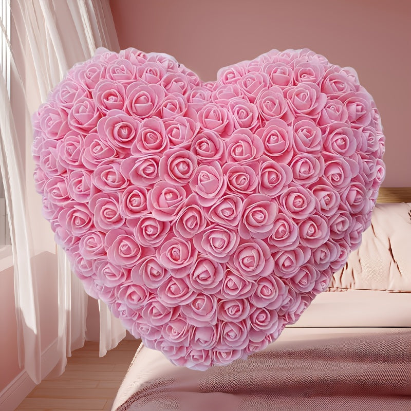 Bouquet de Roses Artificielles en Forme de Cœur - Cadeau Saint-Valentin, Fête des Mères, Anniversaire