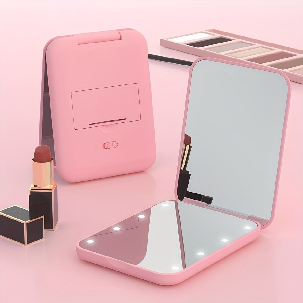 Miroir de Maquillage LED Compact de Voyage 1X/3X - Grossissant Double Face - Pliable Portable - Cadeau Femme