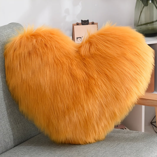 Coussin en Forme de Cœur en Peluche Nordique - Décoration Canapé, Chambre, Salon - Cadeau Anniversaire
