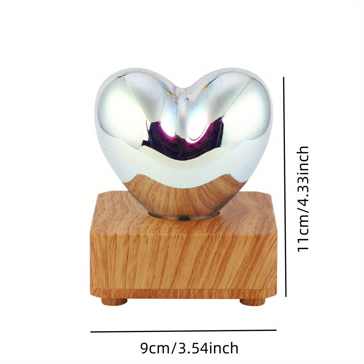 Lampe LED 3D Cœur d'Amour Feux d'Artifice USB - Veilleuse Décorative - Cadeau Saint-Valentin, Camping, Chambre