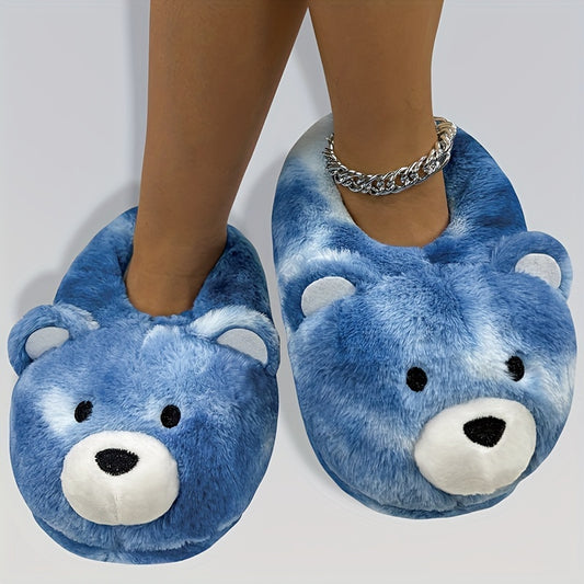 Chaussons Peluche Cartoon Drôles - Pantoufles Antidérapantes Douces - Chaussures d'Hiver Chaudes pour Maison