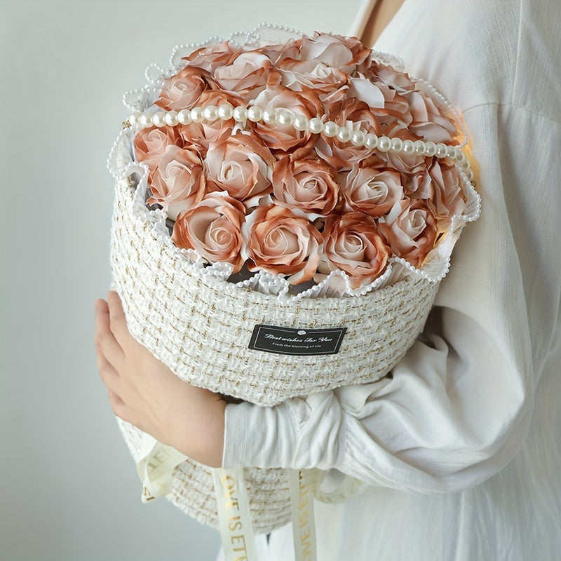 Bouquet de Roses Bleu Glacé en Savon - Cadeau Saint-Valentin, Fête des Mères, Anniversaire