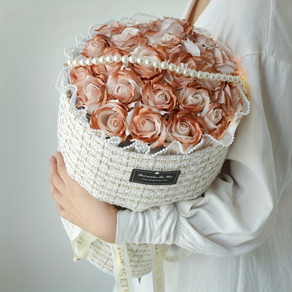 Bouquet de Roses Bleu Glacé en Savon - Cadeau Saint-Valentin, Fête des Mères, Anniversaire