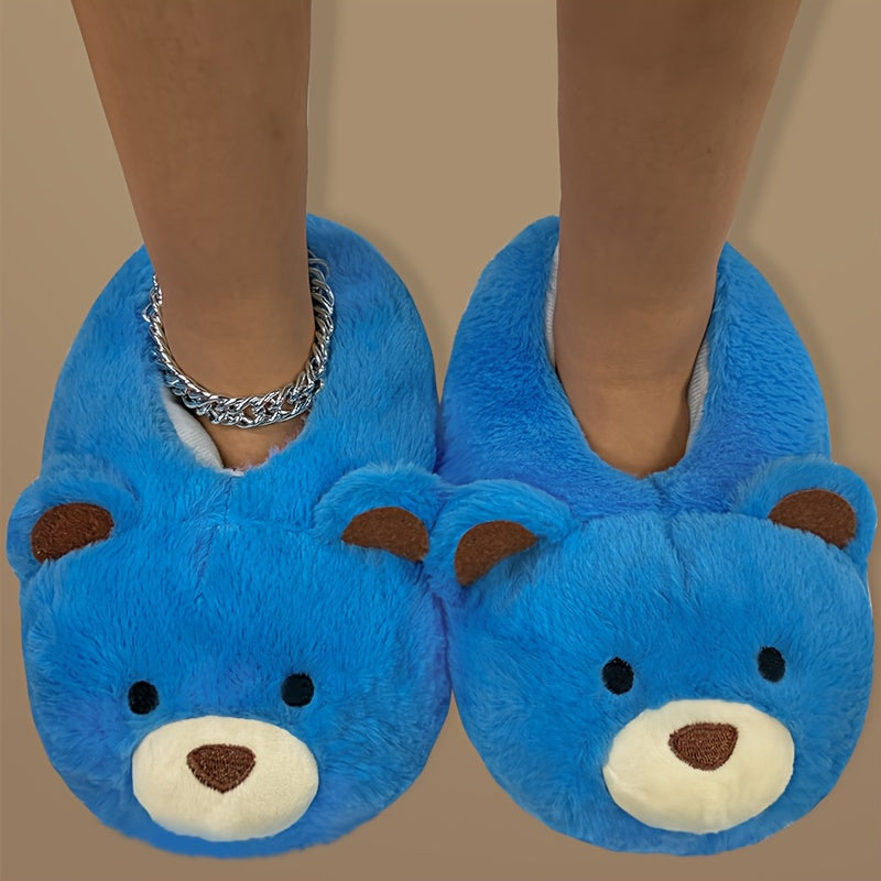 Chaussons Peluche Cartoon Drôles - Pantoufles Antidérapantes Douces - Chaussures d'Hiver Chaudes pour Maison