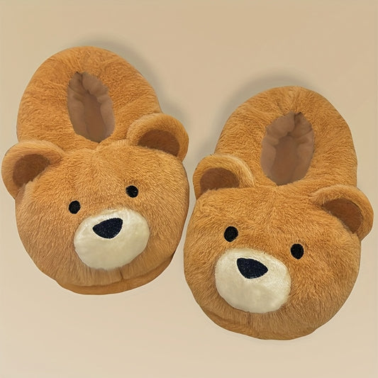 Chaussons Peluche Cartoon Drôles - Pantoufles Antidérapantes Douces - Chaussures d'Hiver Chaudes pour Maison