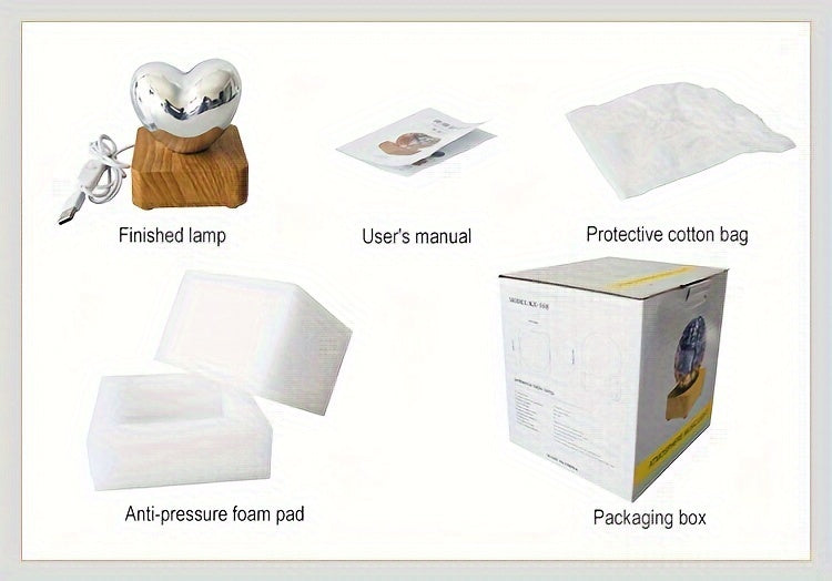 Lampe LED 3D Cœur d'Amour Feux d'Artifice USB - Veilleuse Décorative - Cadeau Saint-Valentin, Camping, Chambre