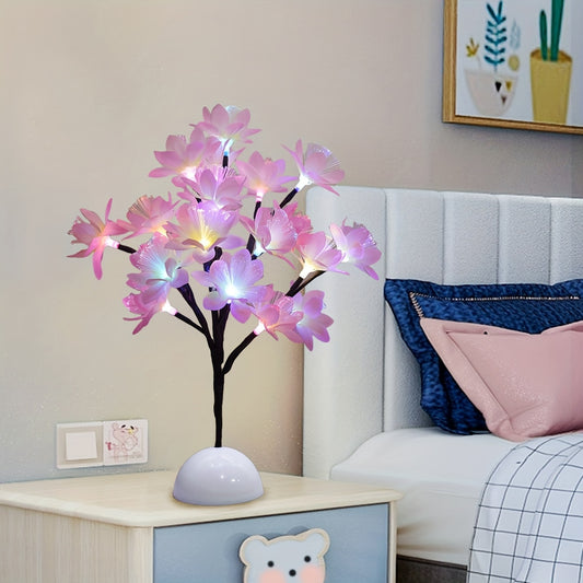 Arbre Lumineux Décoratif à Fibres Optiques - Veilleuse LED Multicolore - Décoration Noël, Chambre, Salon