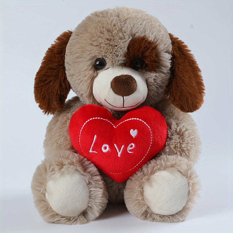 Ours en Peluche Beige avec Cœur Brodé "Love You" - Cadeau Saint-Valentin, Anniversaire, Fête des Mères