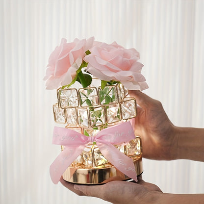 Lampe LED Rose Romantique - Veilleuse Décorative Branchement Secteur - Décoration Chambre, Salon - Cadeau Saint-Valentin, Anniversaire