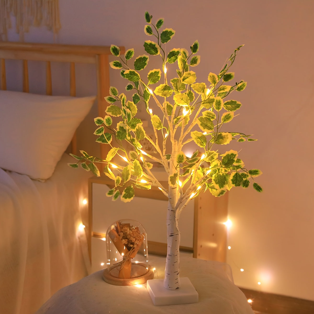 Lampe LED Arbre de Bouleau USB - Veilleuse Décorative Lumière Chaude - Décoration Chambre Romantique