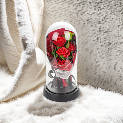 Bouquet de Roses Artificielles "I Love You" - Cadeau Saint-Valentin, Fête des Mères, Noël