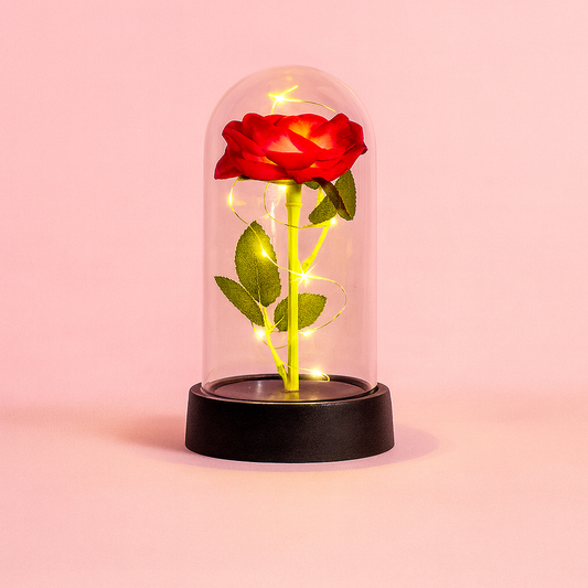 Fleur Rouge Foncé Eternel Led