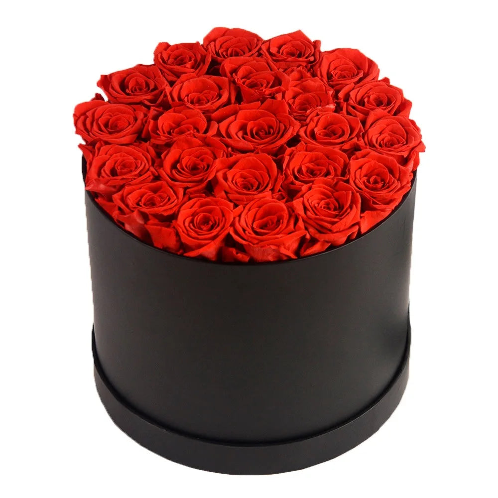 Seau de Roses Préservées - 25 Fleurs - Cadeau Saint-Valentin, Fête des Mères, Noël