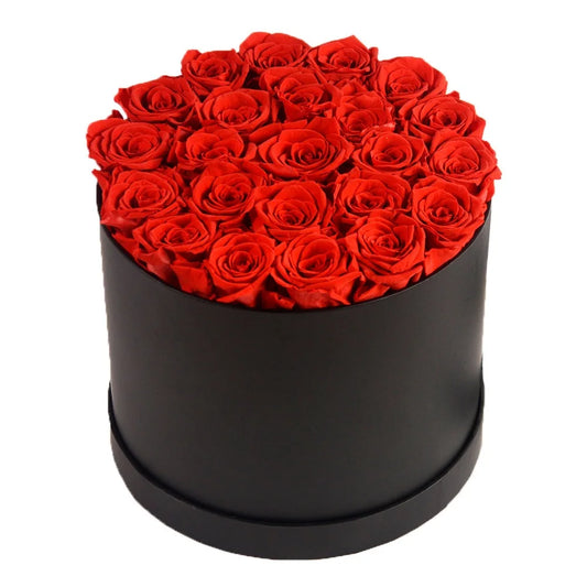 Seau de Roses Préservées - 25 Fleurs - Cadeau Saint-Valentin, Fête des Mères, Noël