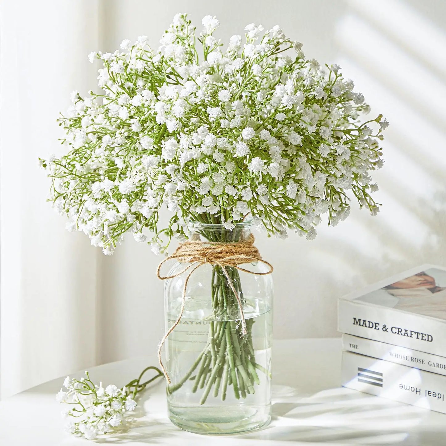 Fleurs Artificielles Gypsophile 10/15 Pièces - Décoration Mariage, Bouquets,