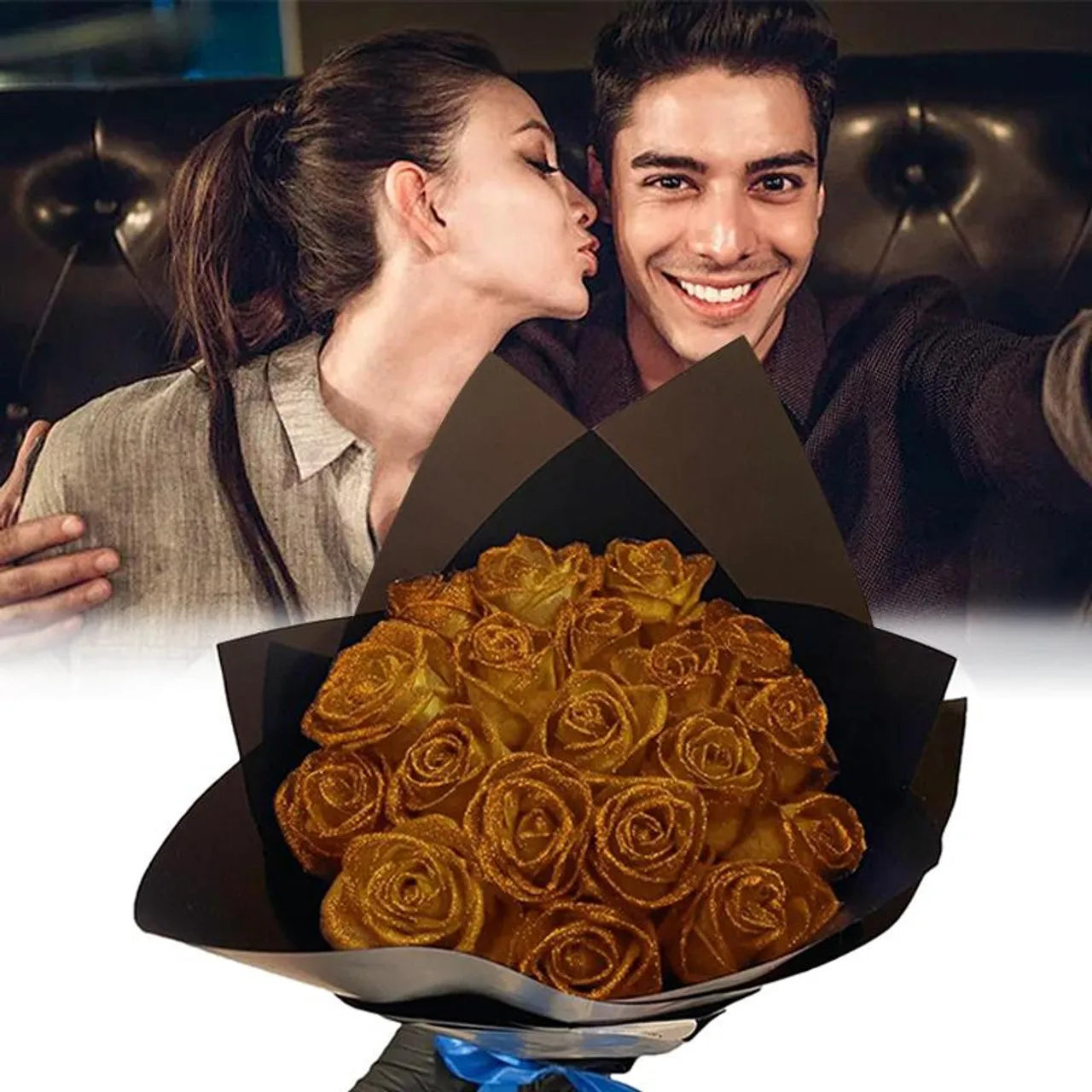 Bouquet De Fleurs Dorée Artificielles