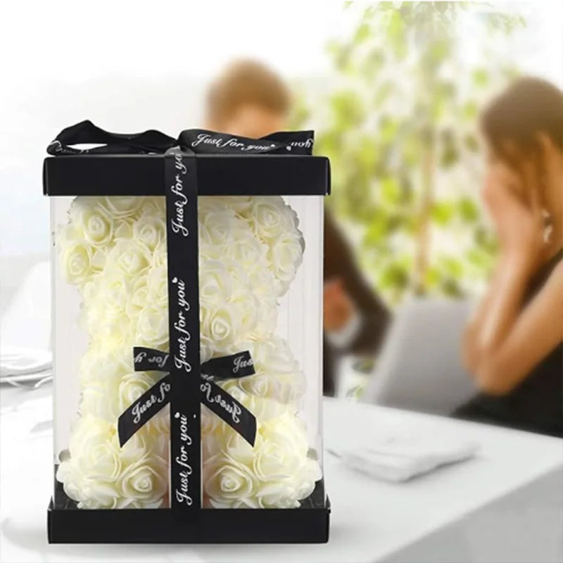 Ours Crème En Fleurs 25cm