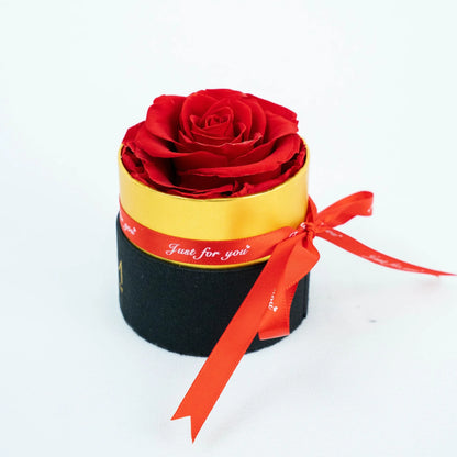 Seau de Roses Préservées - 1 Fleur - Cadeau Saint-Valentin, Fête des Mères, Noël