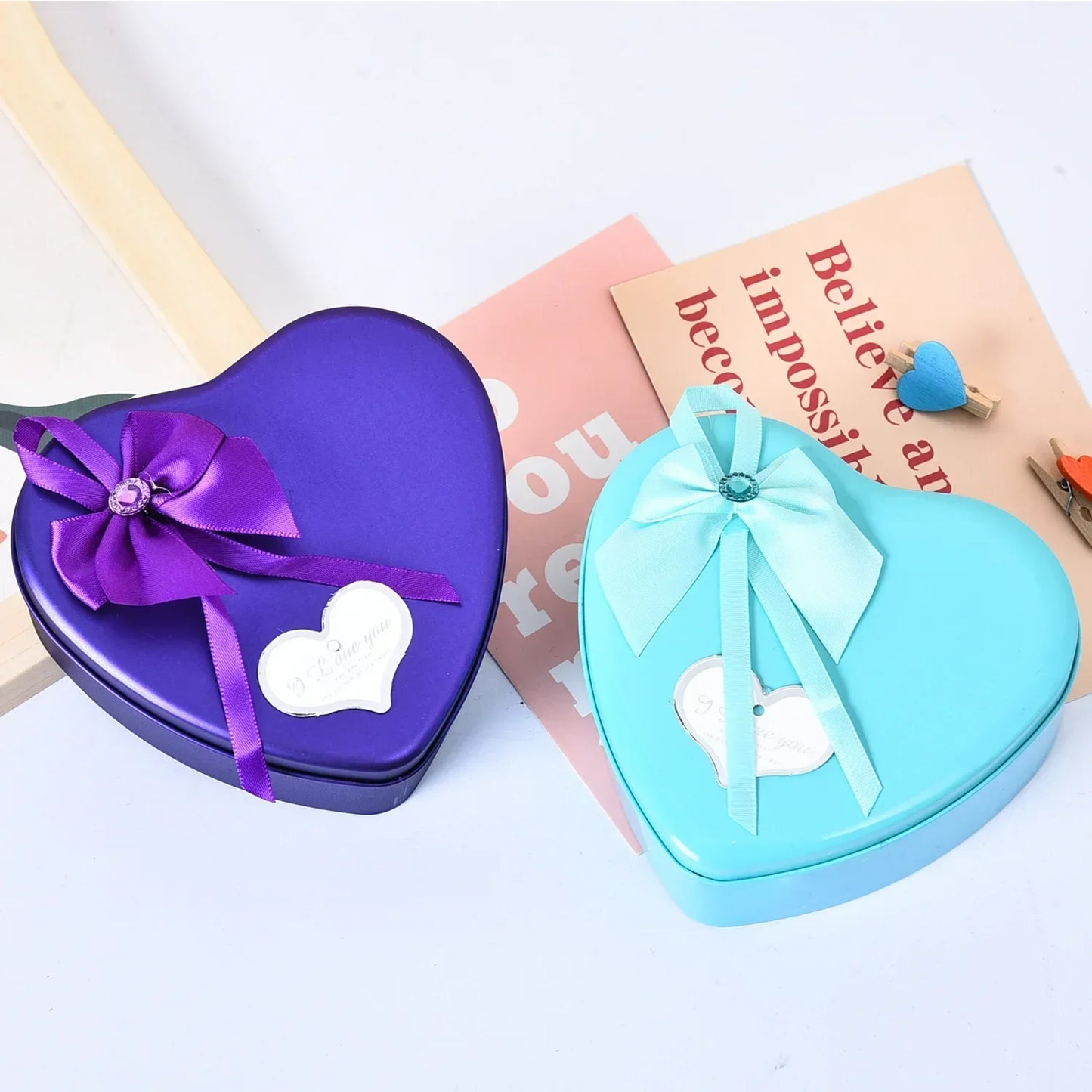 Coffret Cadeau Ours Rose & Rouge - Mini Bouquet Saint-Valentin, Anniversaire, Mariage