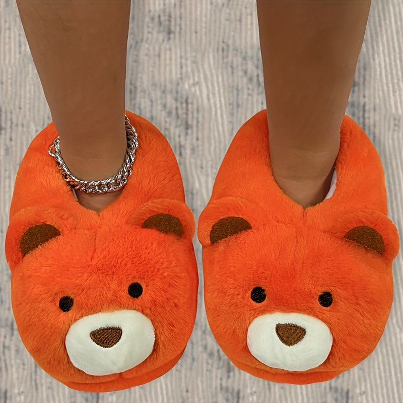 Chaussons Peluche Cartoon Drôles - Pantoufles Antidérapantes Douces - Chaussures d'Hiver Chaudes pour Maison