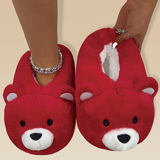 Chaussons Peluche Cartoon Drôles - Pantoufles Antidérapantes Douces - Chaussures d'Hiver Chaudes pour Maison