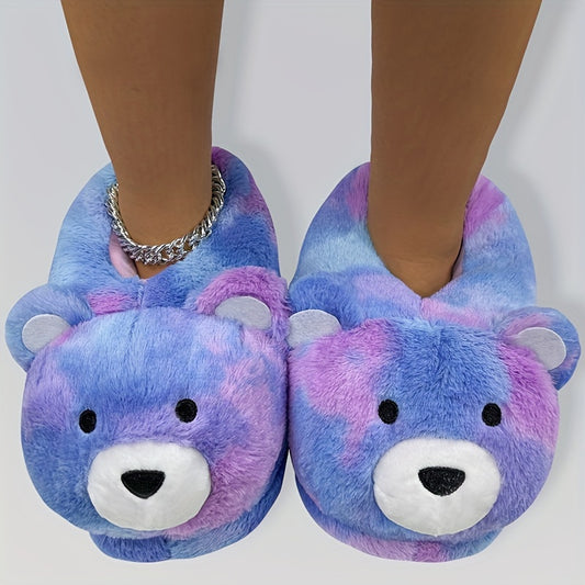 Chaussons Peluche Cartoon Drôles - Pantoufles Antidérapantes Douces - Chaussures d'Hiver Chaudes pour Maison