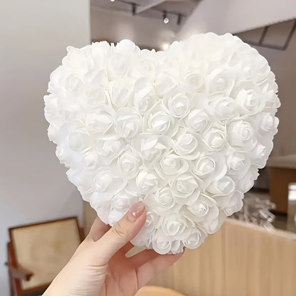 Bouquet de Roses en Forme de Cœur - Décoration Saint-Valentin, Fête des Mères - Sans Eau ni Électricité