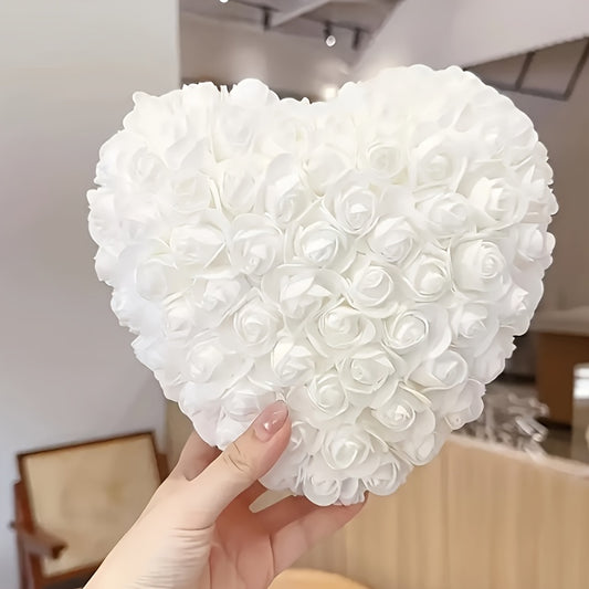 Bouquet de Roses en Forme de Cœur - Décoration Saint-Valentin, Fête des Mères - Sans Eau ni Électricité