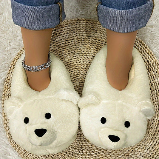 Chaussons Peluche Cartoon Drôles - Pantoufles Antidérapantes Douces - Chaussures d'Hiver