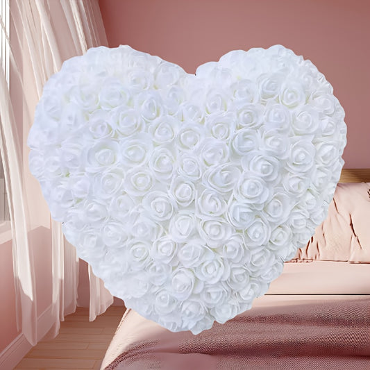 Bouquet de Roses Artificielles en Forme de Cœur - Cadeau Saint-Valentin, Fête des Mères, Anniversaire