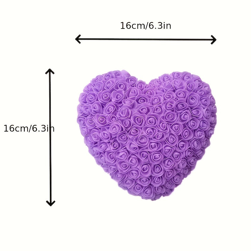 Bouquet de Roses en Forme de Cœur - Décoration Saint-Valentin, Fête des Mères - Sans Eau ni Électricité