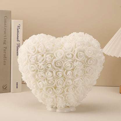 Bouquet de Roses en Forme de Cœur - Décoration Saint-Valentin, Fête des Mères - Sans Eau ni Électricité