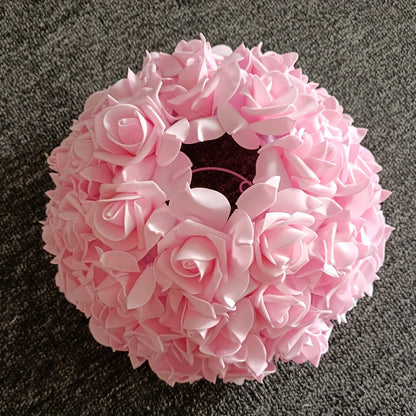 Abat-Jour Lampe de Table Pétales de Rose Rose 32cm - Support Métal - Design Moderne Tissu - Décoration Maison